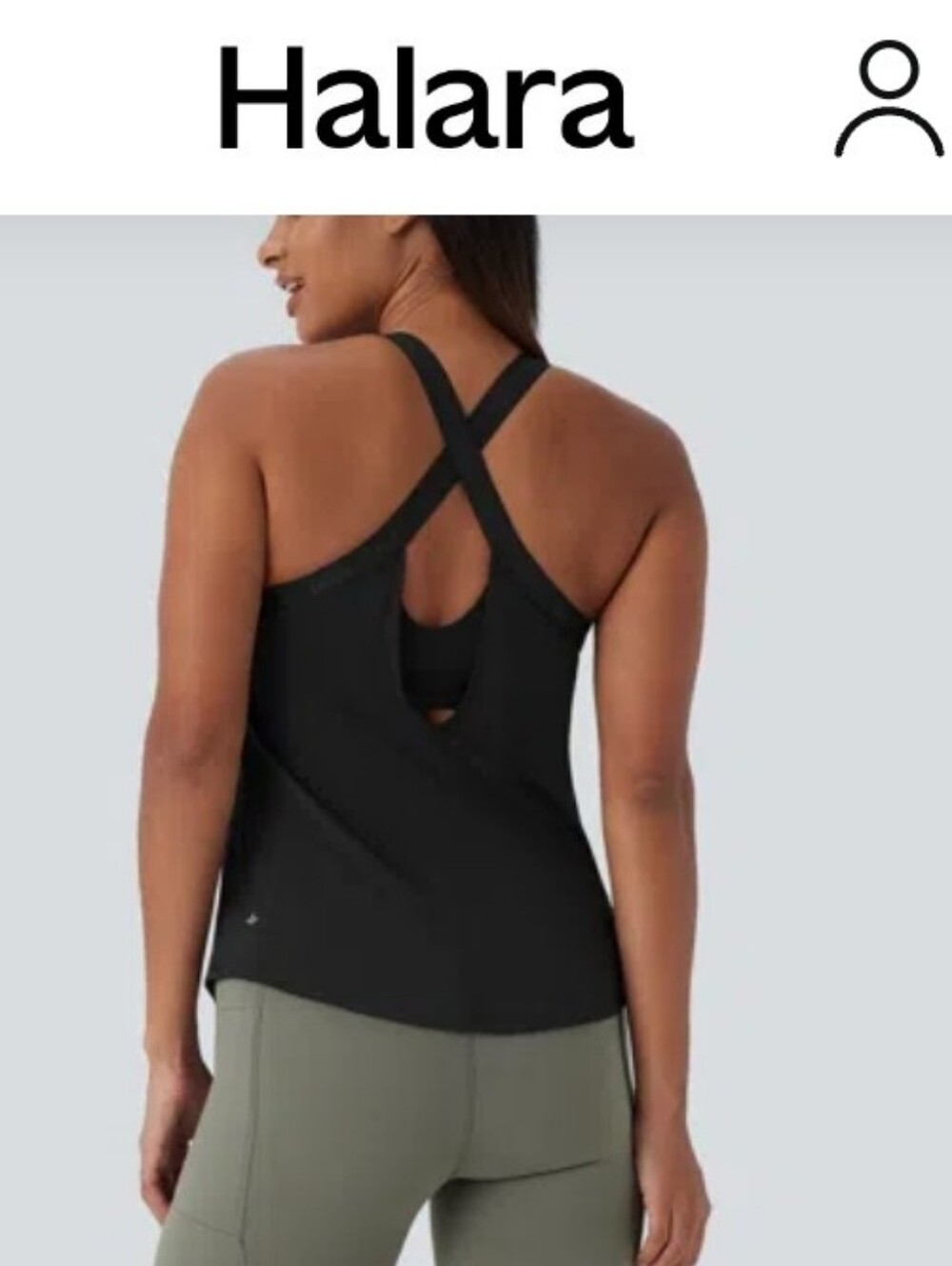 NWT Halara Womens Black Workout Tank Top Size Small